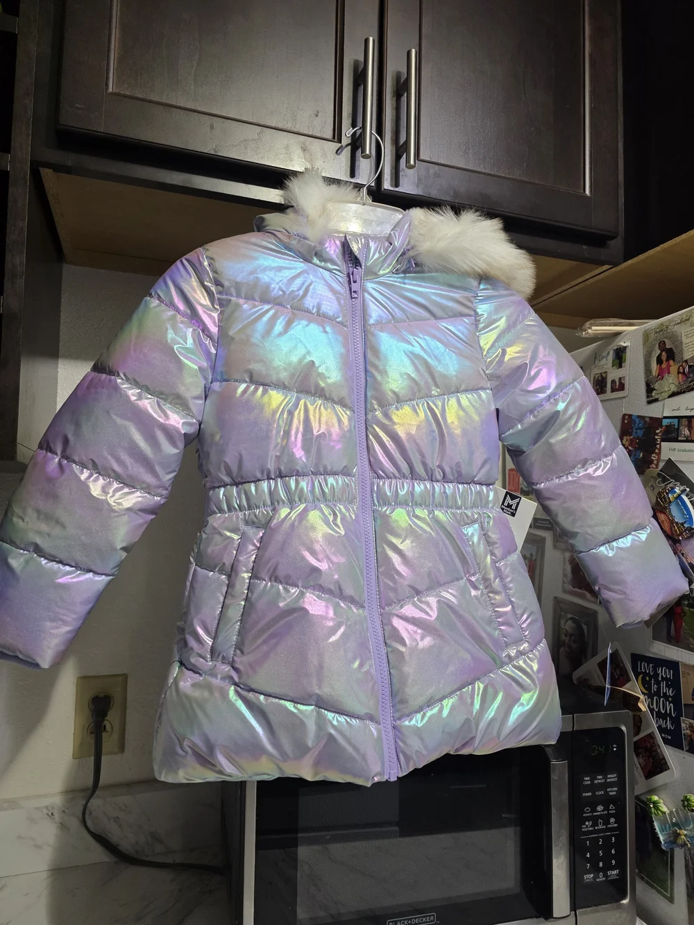 Member Mark Girls Iridescent Puff Jacket Toddler Girls Size 6